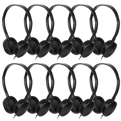 Classroom Kids Headphones Bulk 100 Pack,Class Set of Headphones | for School Students Children Boys Girls Teen and Adult 3.5mm Jack (Black) - size: 100 Pack Black