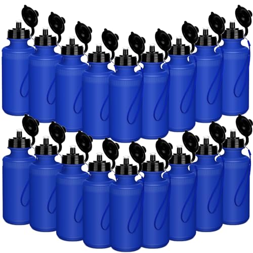 Zubebe 36 Pcs Sports Water Bottles Bulk Squeeze Reusable Plastic Water Bottles Back to School Supplies Summer Gifts for Students School Travel Hiking Cycling Event Team Gift - color: Blue