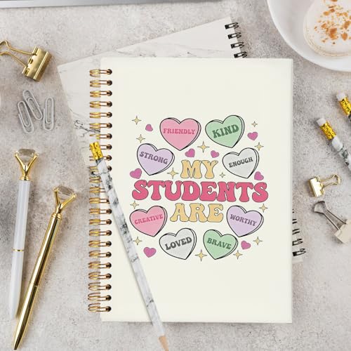 Pink Teacher Notebook, Teacher Appreciation Gifts Journal For Women, Cute Motivational Floral Teach Love Inspire Notebooks, 5.5x8.3 Inch - color: Cute