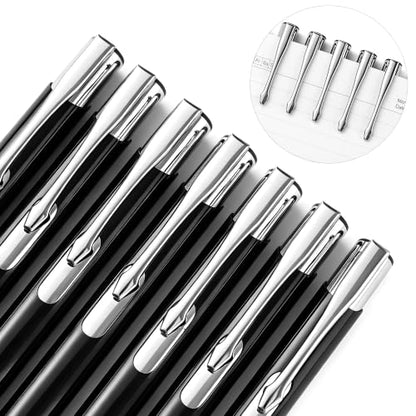 Luxury Black Gel Pens Set, 7 Pack Retractable 0.5mm Fine Point Metal Gel Pens with Smooth Black Ink, Executive Writing Pens in Premium Gift Box for Office, Business, Clients, Coworkers & Gifts - color: Black