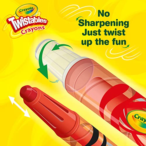 Crayola Twistables Crayons for Kids (24ct) Cute School Supplies for Toddlers, Preschool, Kindergarten, Elementary, Gifts for Boys & Girls, Ages 3, 4, 5 - size: 24 Count (Pack of 1), style: Fun Effects