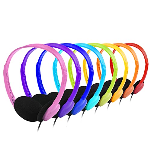 CN-Outlet 32 Pack Kids Headphones Bulk Multi Color for School Classroom Students Children Toddler Boys Girls Teen and Adult - color: 32 Mixed