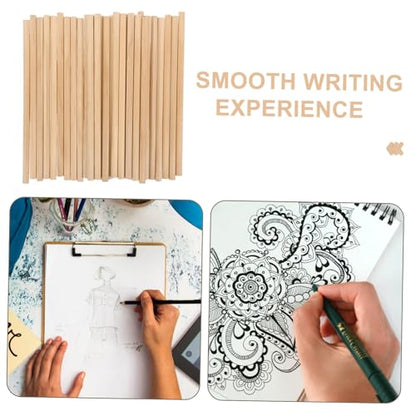 30pcs Natural Wooden Hb Pencils for Writing Sketching Drawing Ergonomic Round Wood Handheld Pencils for Students Artists Beginners Multi Function Graphite