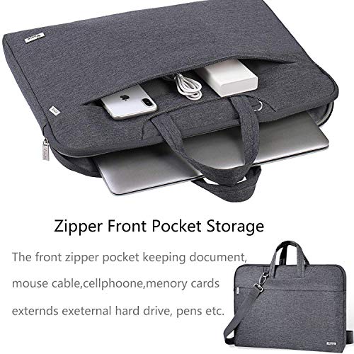 Voova Laptop Bag 17 17.3 Inch Water-resistant Laptop Sleeve Case with Shoulder Straps & Handle, Computer Case Cover Slim Briefcase Compatible with 17-18” Hp Dell Asus Acer, Grey - color: Grey, size: 17-17.3 In