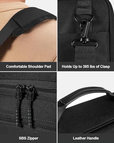 3-Inch 3-Ring Zipper Binder with Shoulder Strap and Multiple Pockets | D-Ring Zip Up Binder with 700 Sheets Capacity, Compatible with 13" MacBook/Tablet, for Middle School, Office (Black) - color: Black