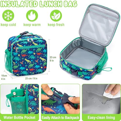 Fimibuke 60oz Kids Bento lunch Box with Insulated Lunch Bag & 8.5oz Thermo | Leakproof 3-4 Compartment Toddler Kids Lunch Box Food Container w/ Utensils, Sauce Cup for School Boys Girls, Dishwasher Safe - color: A3.Underwater Mermaid