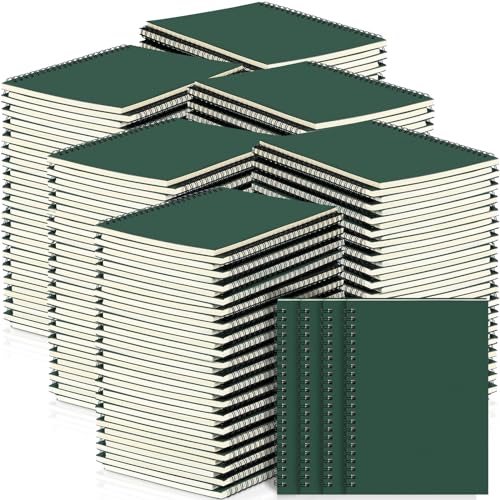 Yahenda 108 Pcs Spiral Notebooks Bulk, A5 8.3 x 5.5 Inch College Ruled Lined Notebooks, 100 Pages Soft Cover Journals for Students Classroom Office Back to School Supplies (Deep Green) - color: Deep Green,