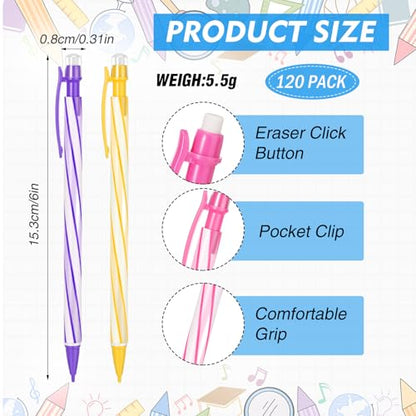 240 Pcs 0.7mm Mechanical Pencils Bulk Set Include Mechanical Pencil with Eraser HB Lead Refills for Art Office Classroom School Student Writing Drawing Sketching Supplies (Pastel) - color: Pastel