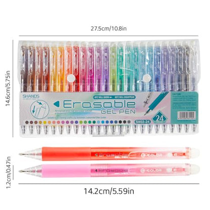 Retractable Erasable Gel Pens Clicker,Fine Point 0.7mm Smooth Writing Pens,Cute Pens For Writing Journaling Taking Notes School Office Home. (24 Colors) - color: 24 Colors