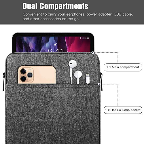 TiMOVO 9-11" Tablet Sleeve Bag, Dark Gray | Fit iPad 11" A16 2025 / 10.9"/10.2" / Air 11" 5/4 Gen / Galaxy Tab A9+/A11Plus 11", Fit Smart Keyboard - color: Aa-Dark Gray, size: 9-11 Inch