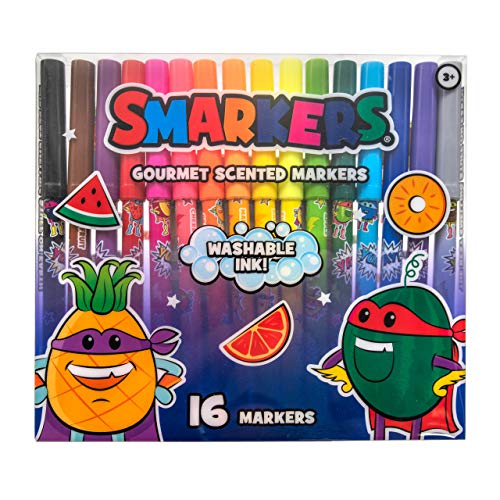 Smarkers - Washable Patented Gourmet Scented Markers, Assorted Colors, Standard Point Felt Tip, 16 Count - size: 16 Count (Pack of 1)