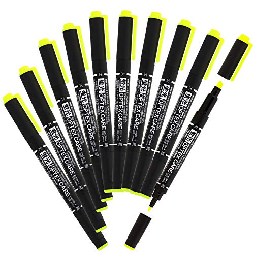 Zebra B-WKCR1-Y Highlighter, Optex Care, Yellow, 10 Pieces - color: yellow