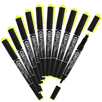 Zebra B-WKCR1-Y Highlighter, Optex Care, Yellow, 10 Pieces - color: yellow