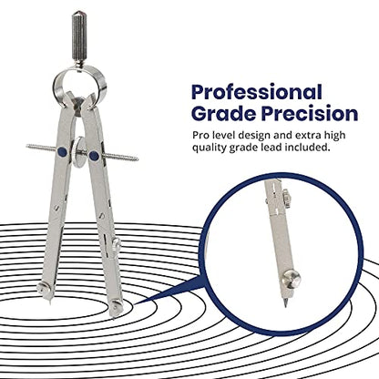 Pacific Arc Spring Bow Compass with 6 inch Divider, Universal Adaptor, 6 inch Break Leg, and Replacement Lead. - style: Divider