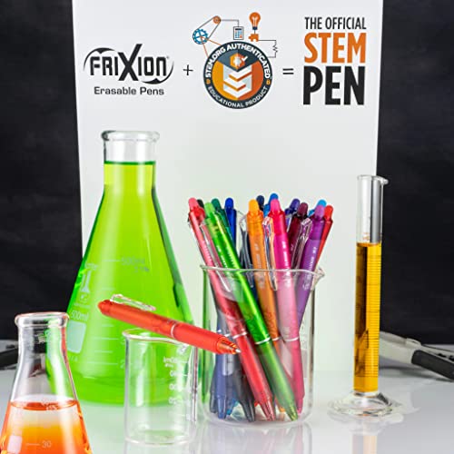 Pilot FriXion Clicker Erasable Gel Pens, Fine Point (0.7mm), Black/Blue Ink, 8-Pack - Refillable, Smooth Writing Pens for School, Journaling, and Office Use