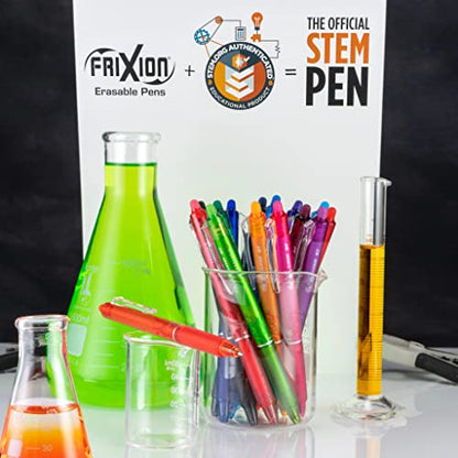 Pilot FriXion Clicker Erasable Gel Pens, Fine Point (0.7mm), Black/Blue Ink, 8-Pack - Refillable, Smooth Writing Pens for School, Journaling, and Office Use