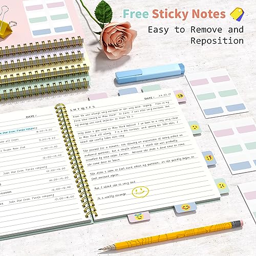 Umriox Small Spiral Notebook, 4 Pack 5.9" x 8.3" College Ruled Notebook, A5 Lined Notebook with Sticky Notes, Double-Wire Spiral Journal for Work, School - size: 5.9 x 8.3 in, style: Ruled