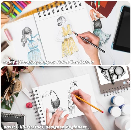 20 Pcs Sketch Books Bulk 5.5 x 8.5 In 800 Sheets Top Spiral Bound Sketch Pad Drawing Paper 40 Sheets Each Acid Free Mixed Media Sketchbook 68lb/100gsm Art Supplies for Beginner Artist - size: 5.5x8.5in, style: Total 800 sheets-20pcs