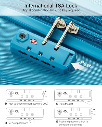Hanke 20 Inch Expandable Carry On Luggage, 22x14x9 Airline Approved, TSA Lock Hard Shell Lightweight Suitcase for Men Women (Caribbean Blue) - color: Caribbean Blue, size: 20 Inch EXT