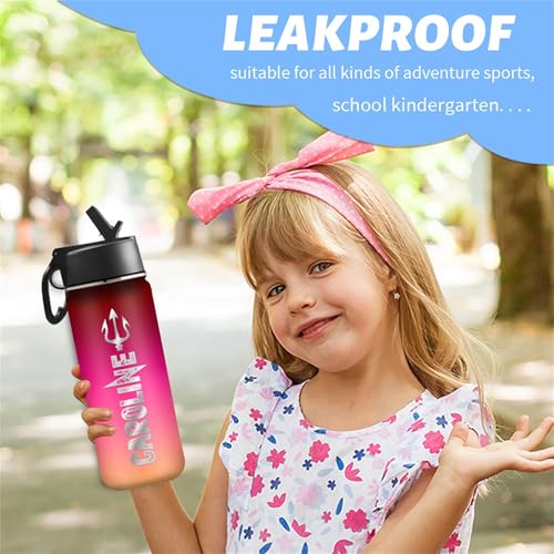Personalized Water Bottle, Custom Sports Water Bottle with Name Customized Insulated Stainless Steel Vacuum Cup Bottle with Straw Lid, Christmas Valentine's Day Gift for Boys Girls Women Men 18oz/32oz - color: Color 1