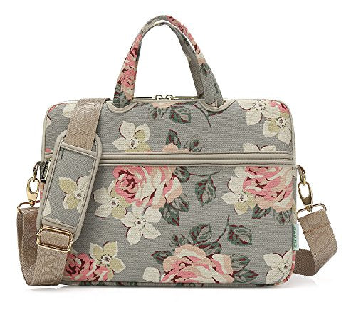 kayond White Rose Patten water resistant Laptop Shoulder Messenger Bag Case Sleeve for 14 Inch 14.1 Inch Laptop,Laptop Briefcase - color: White Rose, size: 14-14.1 Inch