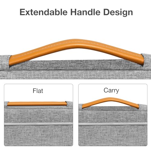 MOSISO 360 Protective Laptop Case 13 inch, 13 inch Laptop Sleeve, Gray | Compatible with MacBook Air M5 M4 M3 M2 M1 2026-2018/Neo/Pro M2 M1, Side Open Carrying Case with Raised Pocket&Handle&Belt