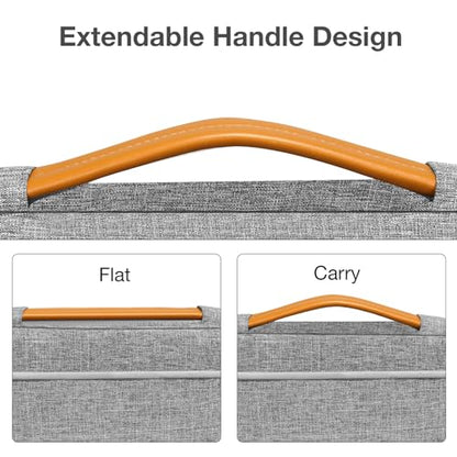 MOSISO 360 Protective Laptop Case 13 inch, 13 inch Laptop Sleeve, Gray | Compatible with MacBook Air M5 M4 M3 M2 M1 2026-2018/Neo/Pro M2 M1, Side Open Carrying Case with Raised Pocket&Handle&Belt
