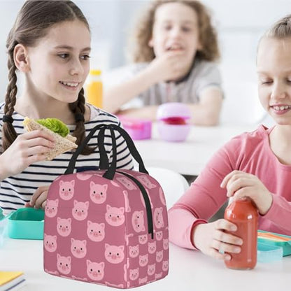Cute Cartoon Pig Lunch Box - Insulated Lunch Bags for Kids Boys Girls Reusable Lunch Tote Bags, Perfect for School/Camping/Hiking/Picnic/Beach/Travel - color: Cute Cartoon Pig
