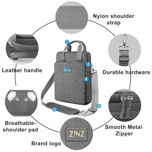 ZINZ Laptop Case 12.9 13 Shoulder Bag, Expandable Handbag with Valuables Compartment Compatible with MacBook Air/Pro/Neo 13" M5/M4/M3/M2/M1, iPad 12.9/13/11, Water-Resistant & Shockproof,L01G03 - color: L01g03, size: 13"