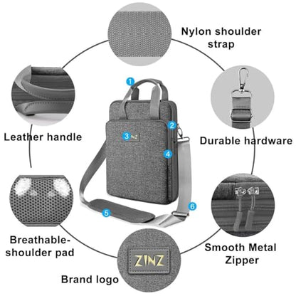 ZINZ Laptop Case 12.9 13 Shoulder Bag, Expandable Handbag with Valuables Compartment Compatible with MacBook Air/Pro/Neo 13" M5/M4/M3/M2/M1, iPad 12.9/13/11, Water-Resistant & Shockproof,L01G03 - color: L01g03, size: 13"