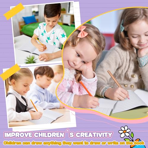 Henoyso 6 Pack Primary Composition Notebook for Kids, K-2 Journal with Half Blank Half Lined Pages, Draw and Write Journal for Kindergarten, 1st & 2nd Grade, Pastel Color Covers - color: Pastel