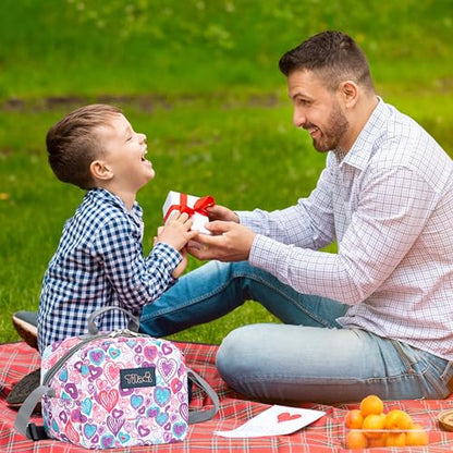 NEW TILAMI Kids Lunch Bag Double Insulated for tilami Rolling Backpack Girls Boys forTravel School Picnic, Cherry Heart - color: Cherry Heart