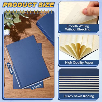 Mimorou 100 Pcs Journals Notebooks Bulk - Kraft Softcover A5 Small Notebooks 5.5 Inch x 8.3 Inch Notepads with 60 Page 30 Sheet for Writing Sketch Travel Office Supplies(Navy Blue,Lined) - color: Navy Blue, style: Lined