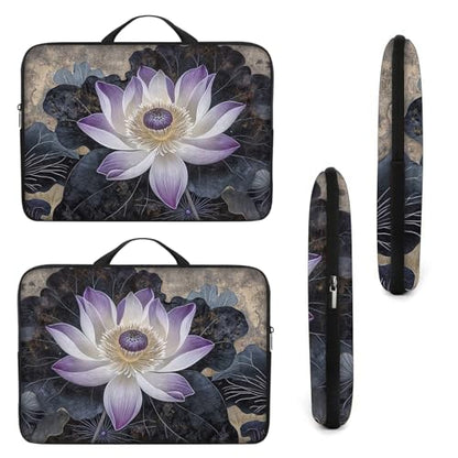 Laptop Sleeve Bag with Handle Computer Protective Soft Cover Case for 14 Inch 13 Inch Laptop,Lotus Chinese Painting - color: Lotus Chinese Painting