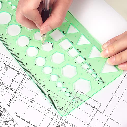 Tamaki Circle Template, Geometric Drawings Stencils, 2 Pack | Scale Drafting Digital Drawing Set for Office and School, Building Formwork Drawings Templates