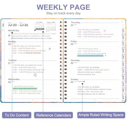 Planner 2026-2027, Weekly and Monthly Academic Year Calendar Planner, July 2026 - June 2027, Daily Agenda Book for Office School Supplies, A5(6.3'' x 8.5'') - color: 2607-Dolphin, size: 6.3"x8.5"(Jul 2026-Jun 2027)