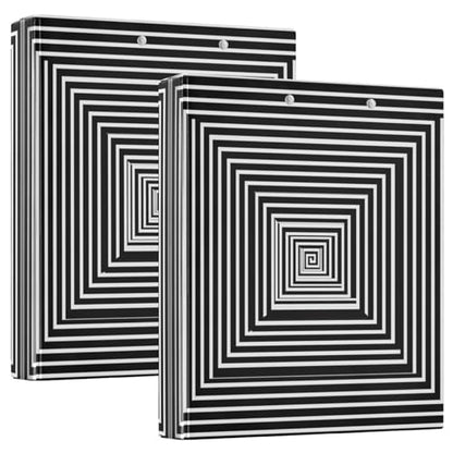 3D Black and White Optical Illusion Binder 1.5 Inch Binder with Clipboard&Pockets, Hardcover Binders 3 Ring, Heavy Duty Large File Folder for Office School Supplies - Holds 200 Sheets - color: 3d Optical Illusion, size: 1 Pack-12.4x10.63in
