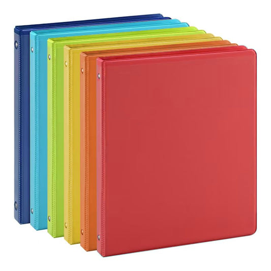 0.5-inch 3-Ring Binder with 2 Interior Pockets, 0.5'' Basic Binders Holds US Letter Size 8.5'' x 11''for Office/Home/Back to School, 6 Pack (Assorted 6 Colors) - color: Assorted 6 Colors