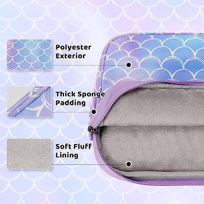 Choco Mocha Kids Tablet Sleeve Bag for Boys & Girls, (10-12.5Inch) - color: Mermaid-purple 10inch, size: 10inch(10.5 x 8.5 x 1.3)