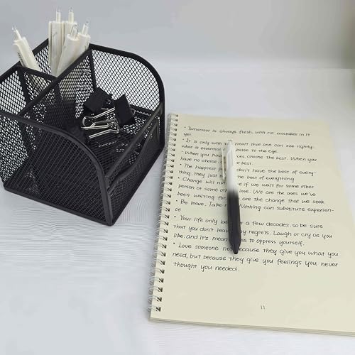 Fengtaiyuan Retractable Gel Pens, 0.5mm ST Precision Tip Quick Dry Black Ink, Gradient Black Barrel with Triangular Silicone Non-Slip Grip, Ergonomic Smooth Pens for Exam School Office [Pack of 6] - color: Black FRW01P6