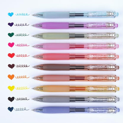 WRITECH Retractable Gel Pens Quick Dry Ink Pens 0.5mm Bullet Multicolor For Journaling, Drawing, Doodling, and Notetaking (Multicolor) - color: M Bright-2