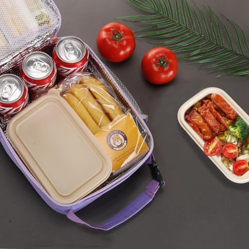 Lovoeo Lunch box Lunch bag for men women Insulated Lunchbox Lunch bags for Work Picnic Travel (Purple) - color: Purple