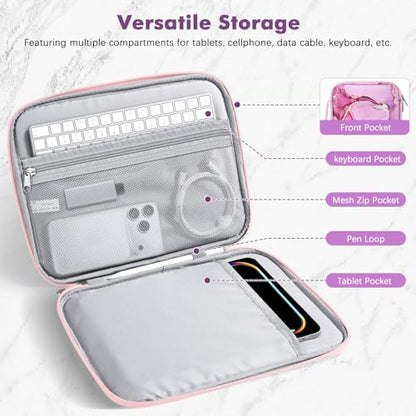 MoKo 9-11 Inch Padded Tablet Sleeve Protective Carrying Case for 11" iPad Air M4 2026, iPad A16/Pro 11 M5, i-Pad 10./Air 5/4th 10.9, iPad9/8. 10.2, Tab S8/S9 11, Tablet Bag with Handle, Cloudy Pink - color: Cloudy Pink, size: 9-11 Inch