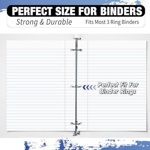 Fulmoon 36 Pcs 8" x 10-1/2" Wide Ruled Loose Leaf Paper 3 Hole Punched Notebook Paper 100 Sheets Per Pack, 56 Gsm, Filler Paper for Adults Students Binder College School - size: Wide Ruled