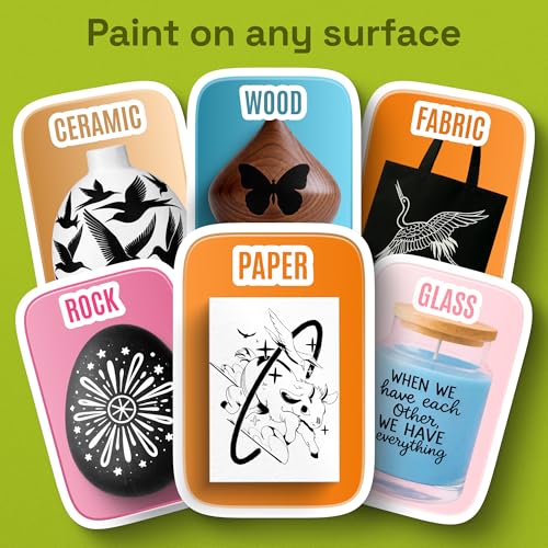 ARTISTRO 5 Black Acrylic Paint Markers - Paint Pens for Drawing - For Fabric, Rock, Glass, Wood, Molds - Arts & Crafts Gift for Adults, Teens, Kids, Classroom Must Haves & School Supplies