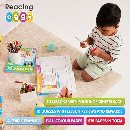 Kindergarten Reading Workbook Ages 4–6: 240 Essential Reading Lessons – Phonics, Sight Words, Handwriting, Reading Practice & Comprehension, Yearly Planner, 278 Full-Color Pages – Reading Eggs