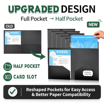 Black 2 Pockets Folders with Clear Front Pocket (6 Pack), Heavy Duty Letter Size Plastic Folders for School and Office，Fit Letter Size Paper - size: 6 Pack, style: Heavy Duty 2 Pockets&Clear Front Cover