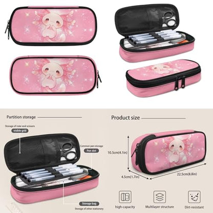 Cute Axolotl Backpack for Girls Boys Backpack with Lunch Box Water Bottle Pouch and Soft Pencil Case 4PCS Set Cute Bookbag with Side Pocket 17" Large School Bag Kids Back to School Gifts - color: Cute Axolotl
