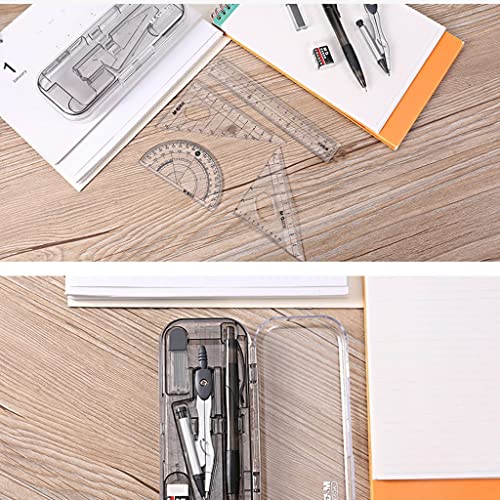 UNNS Drawing Compass Geometry Precision Tools Math Geometry Kit Metal Compass Student Circle Drawing Tools & Storage Box Math Supplies Geometry Set (Color : A)