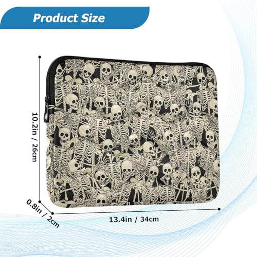 Gothic Skull Laptop Sleeve 13-14 Inch Waterproof Computer Bag for Women, Men - Cute Tablet Cover A06D24018 - color: Gothic Skull